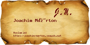 Joachim Márton névjegykártya